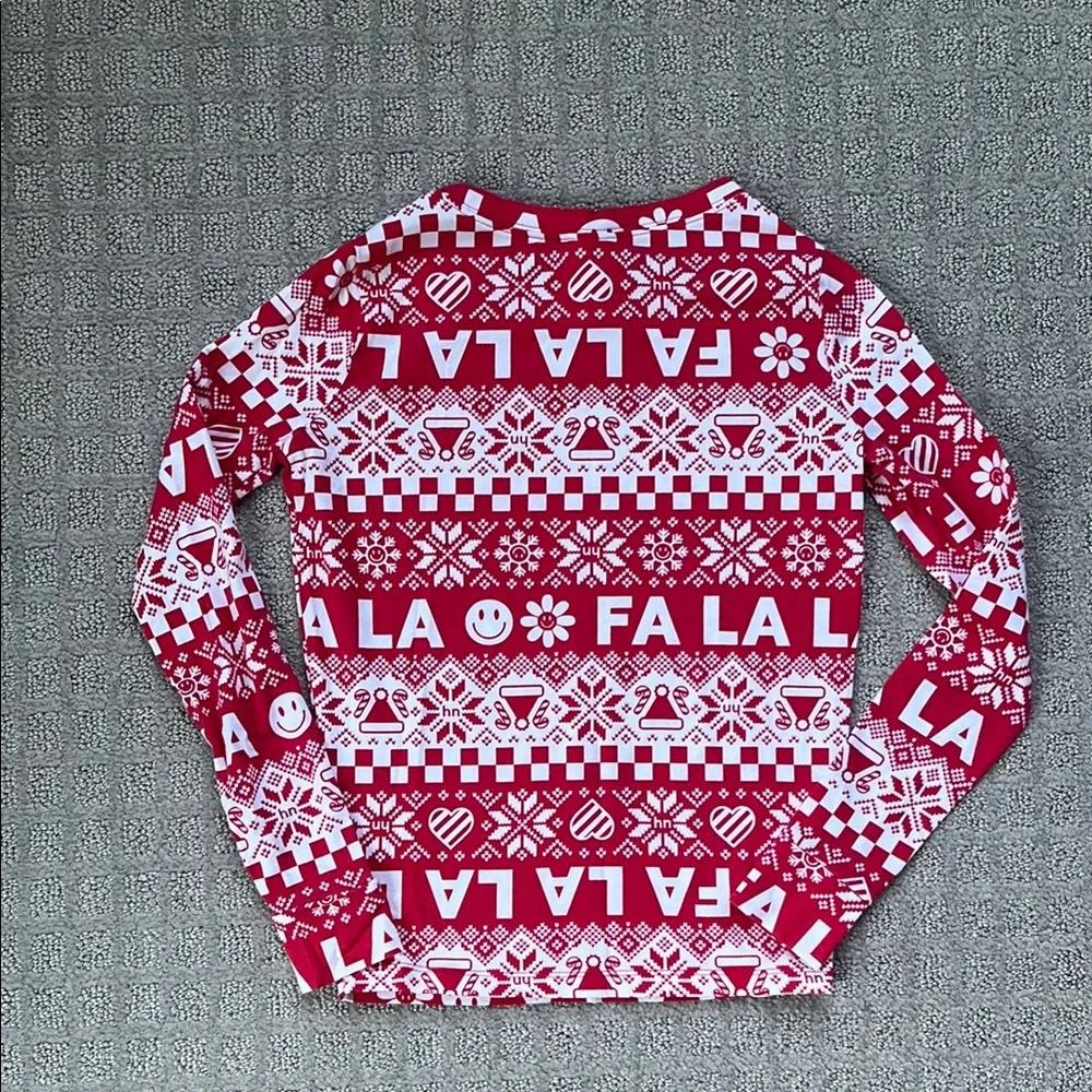 Happy Nation Festive Pajama Set Red and White Print Kids Size 8